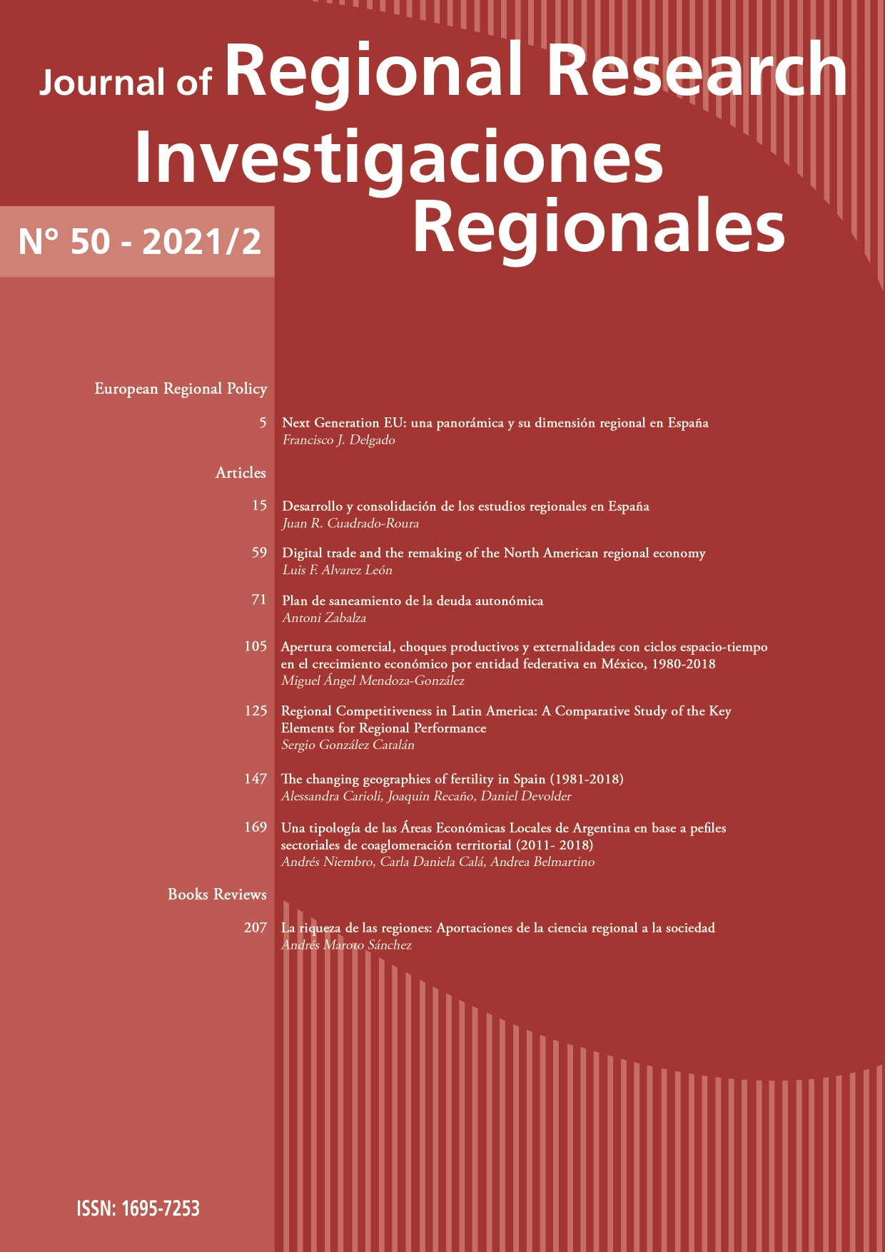 Journal of Regional Research.Investigaciones Regionales